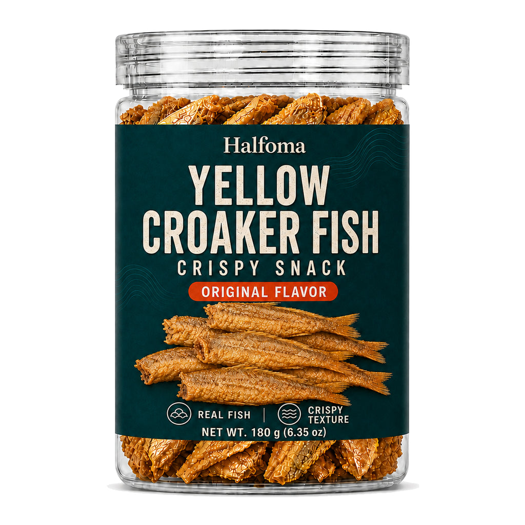 Halfoma Deep Sea Yellow Croaker Fish Crisps, Original, 6.35oz Jar