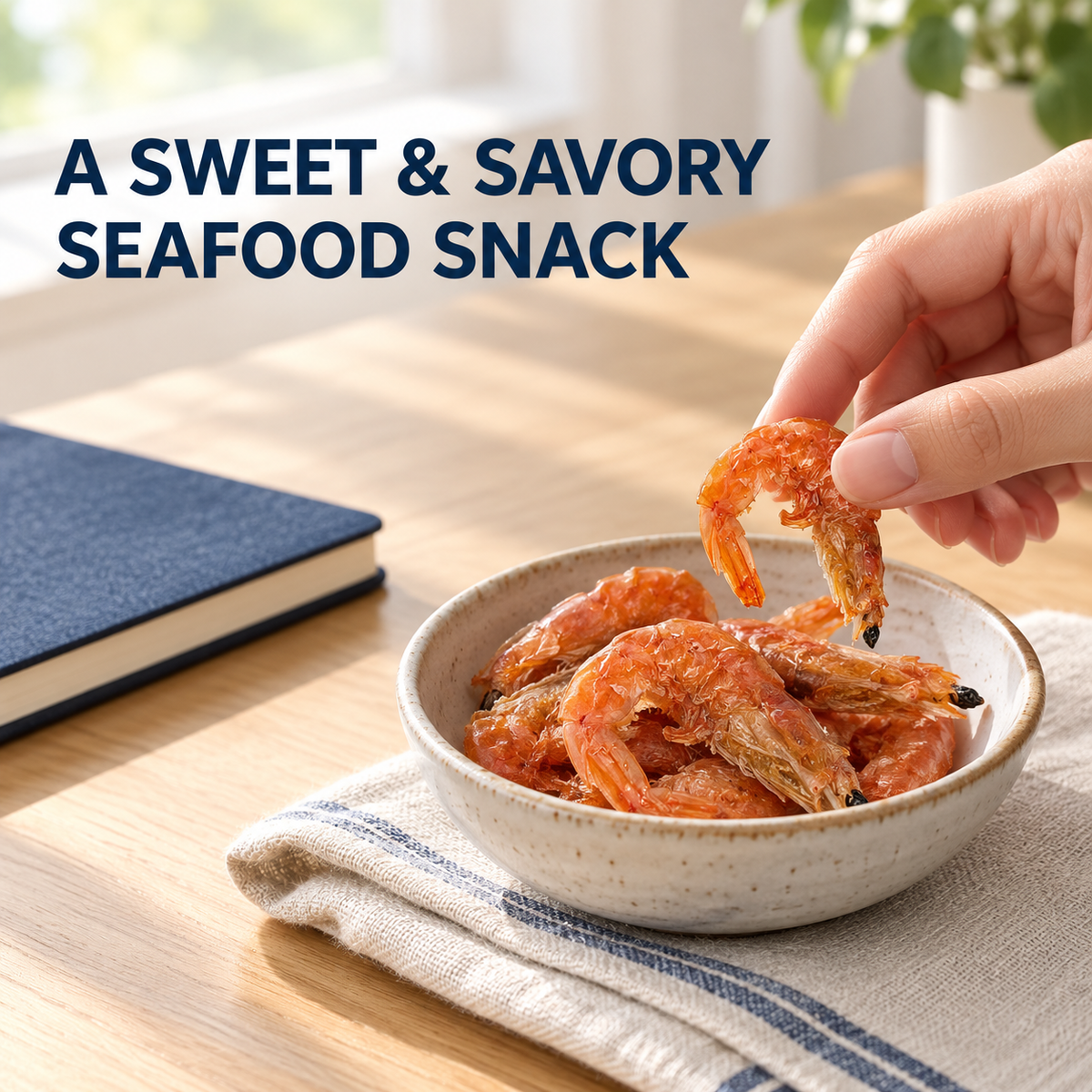 Halfoma Crispy Dried Whiteleg Shrimp Snack, Whole Shrimp, 5.64 oz (160 g)