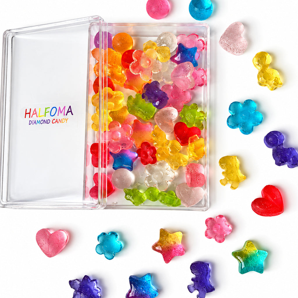 Mini Colorful & Cute Shaped Isomalt Hard Candy, Fruit Flavored, 80g