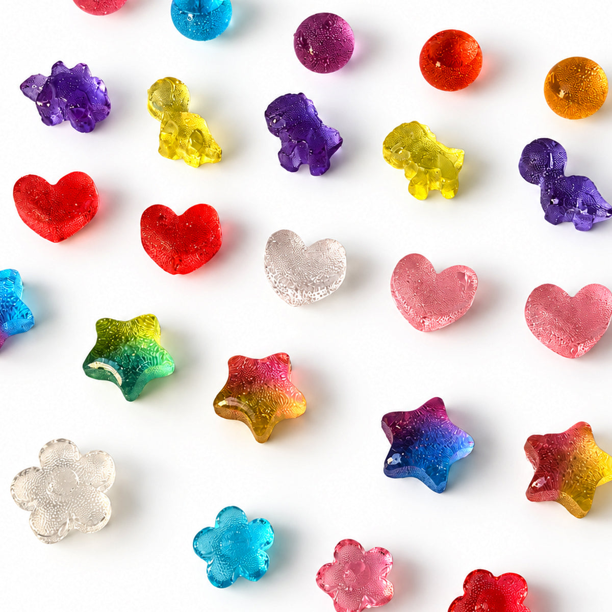 Mini Colorful & Cute Shaped Isomalt Hard Candy, Fruit Flavored, 80g