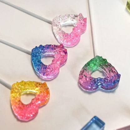 Caramelo de diamante en forma de corazón con piruleta 15g