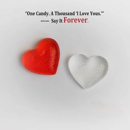 Heart-Shaped Diamond Candy With I Love You in 50 Languages