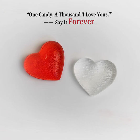 Heart-Shaped Diamond Candy With I Love You in 50 Languages