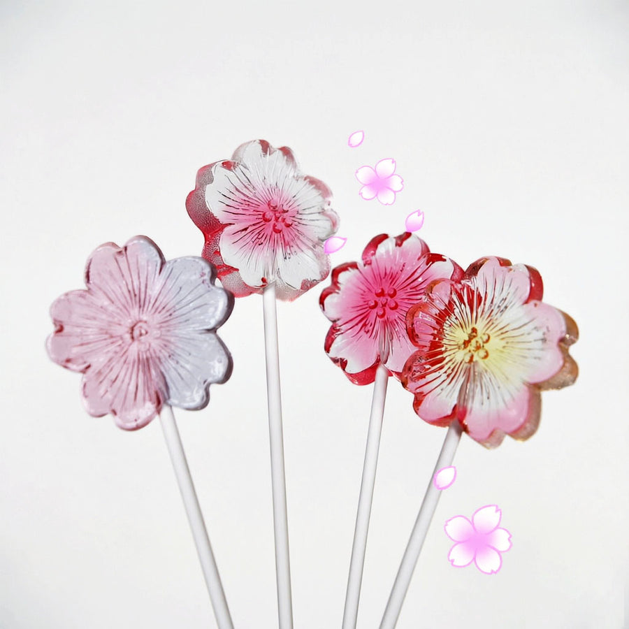 Caramelo de piruleta con forma de diamante de flor de cerezo 18g