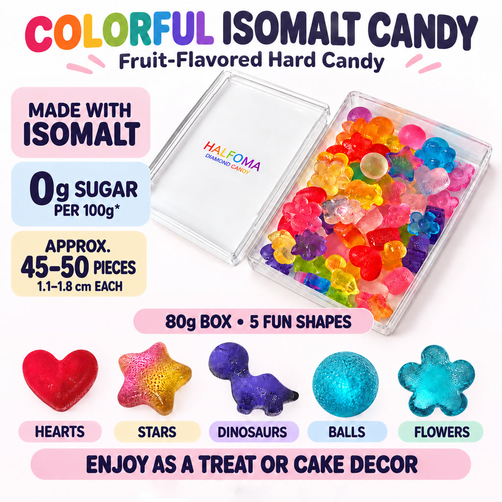 Mini Colorful & Cute Shaped Isomalt Hard Candy, Fruit Flavored, 80g