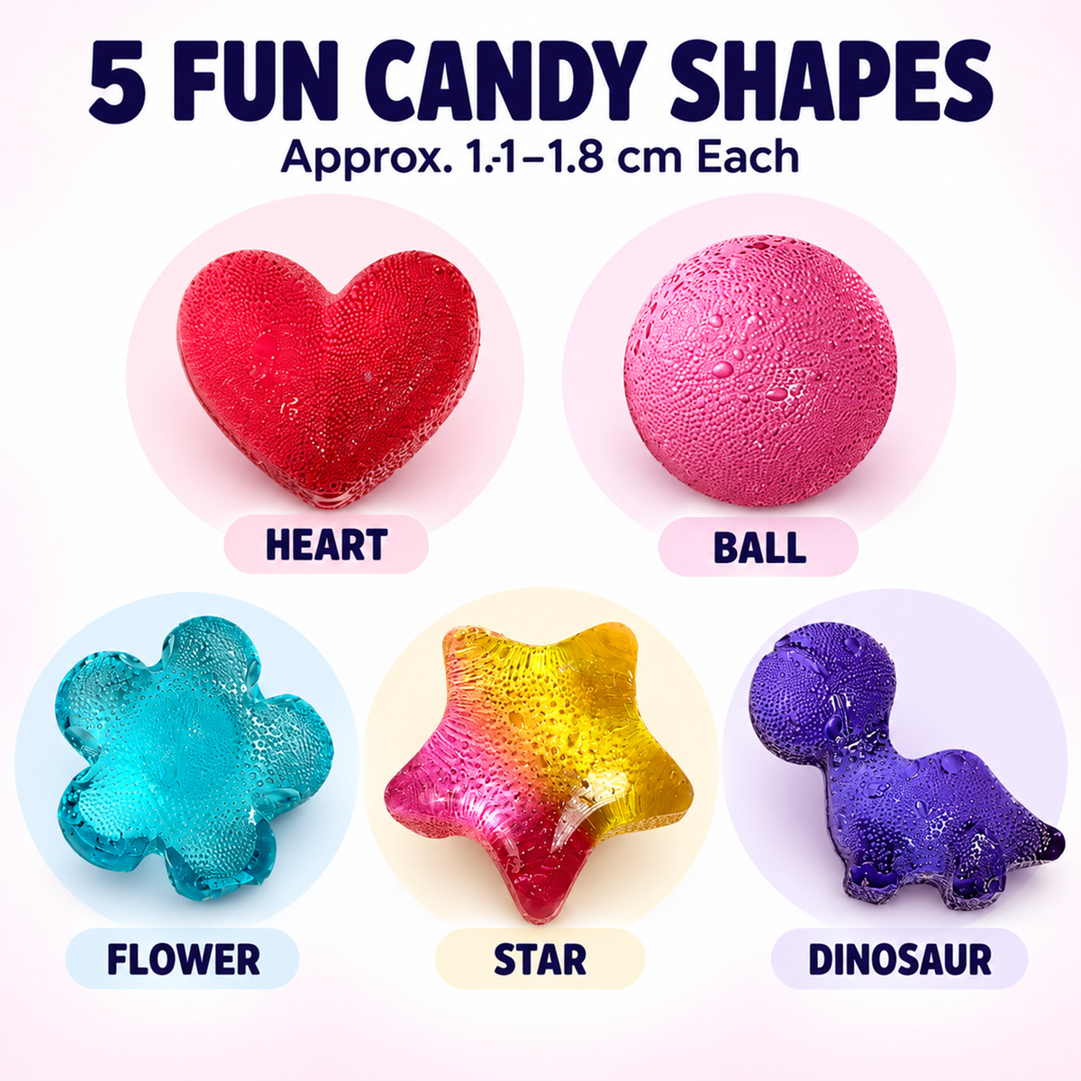 Mini Colorful & Cute Shaped Isomalt Hard Candy, Fruit Flavored, 80g