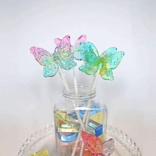 Aurora Butterfly Crystal Lollipops – Pastel Wings 18g
