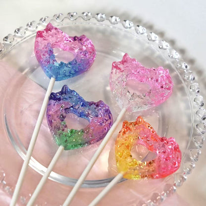 Caramelo de diamante en forma de corazón con piruleta 15g