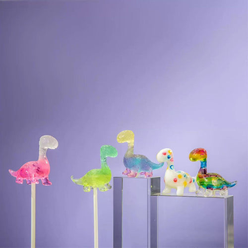 Crystal Dino Candy Pops – Rainbow Dinosaur 18g Each