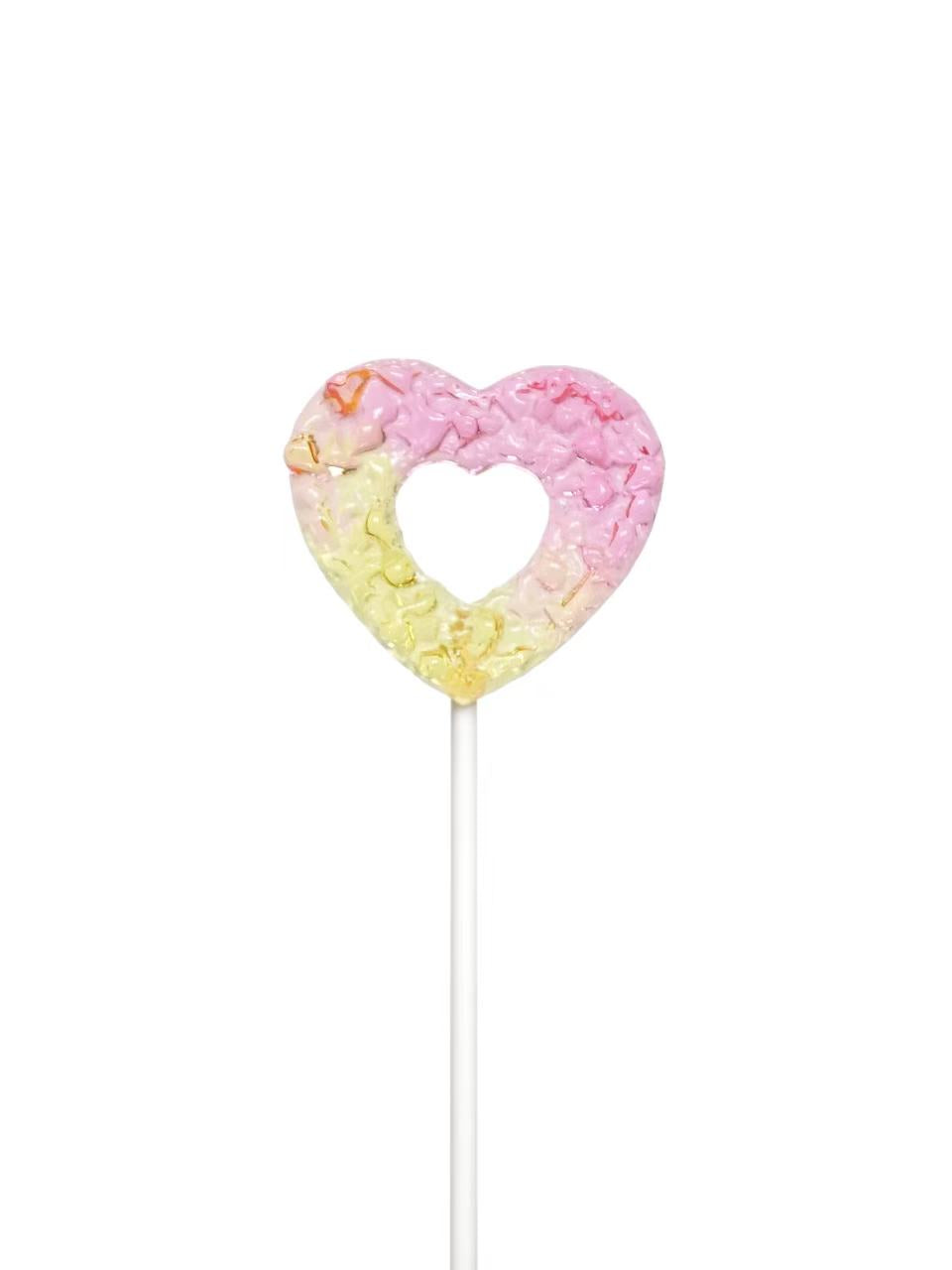 Caramelo de diamante en forma de corazón con piruleta 15g