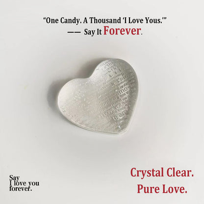 Heart-Shaped Diamond Candy With I Love You in 50 Languages